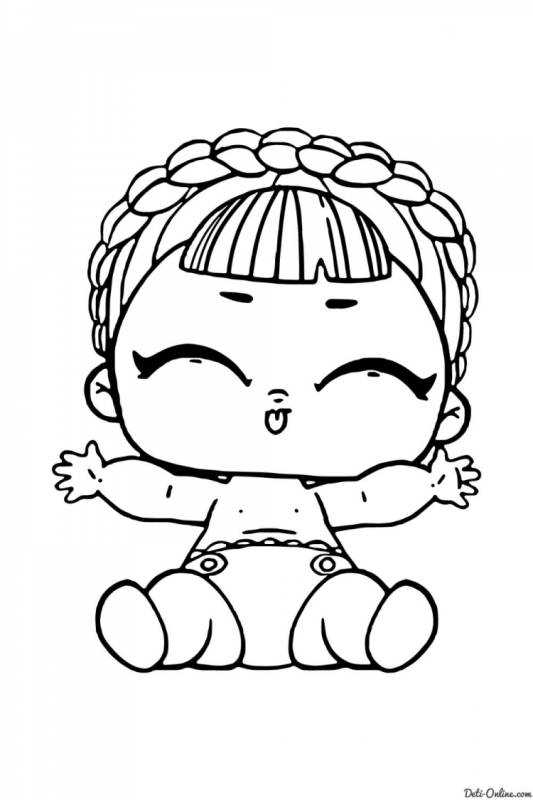 Раскраска кукла ЛОЛ малышка