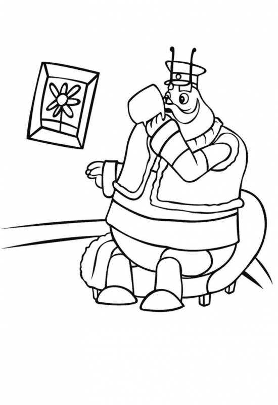 Дедушка Шер из Лунтика раскраска