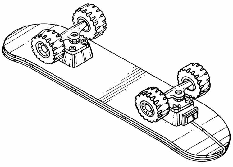 Скейт трафарет для рисования