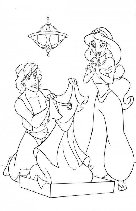 Алладин мультфильм раскраска