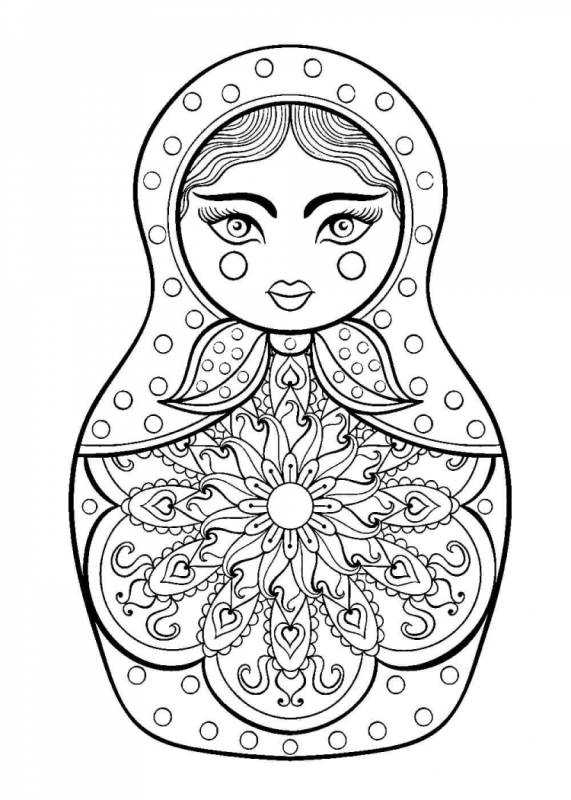 Раскраска Матрешка