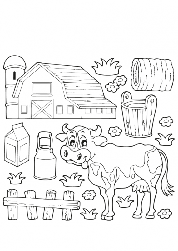 Ферма раскраска для малышей