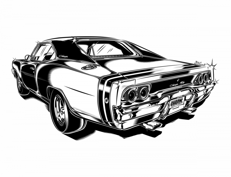 Нарисовать Додж Челленджер