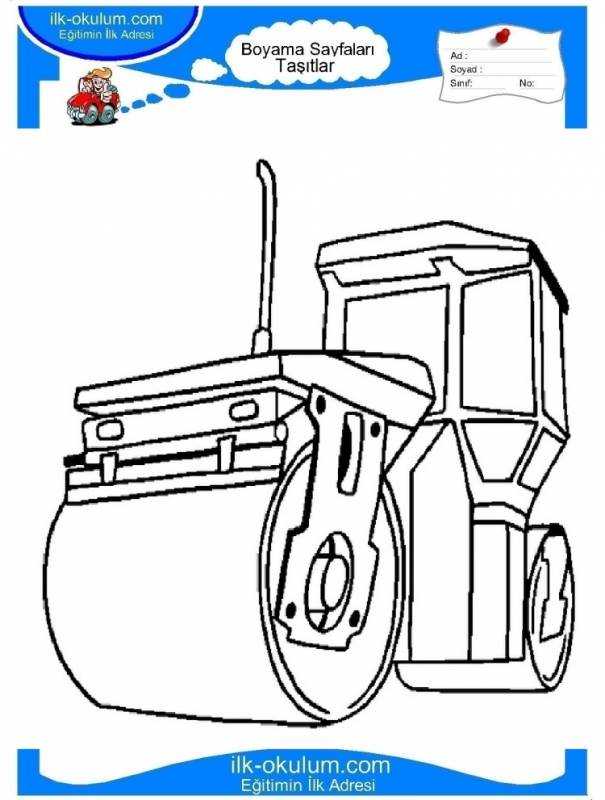 Раскраска асфальтоукладчик распечатать