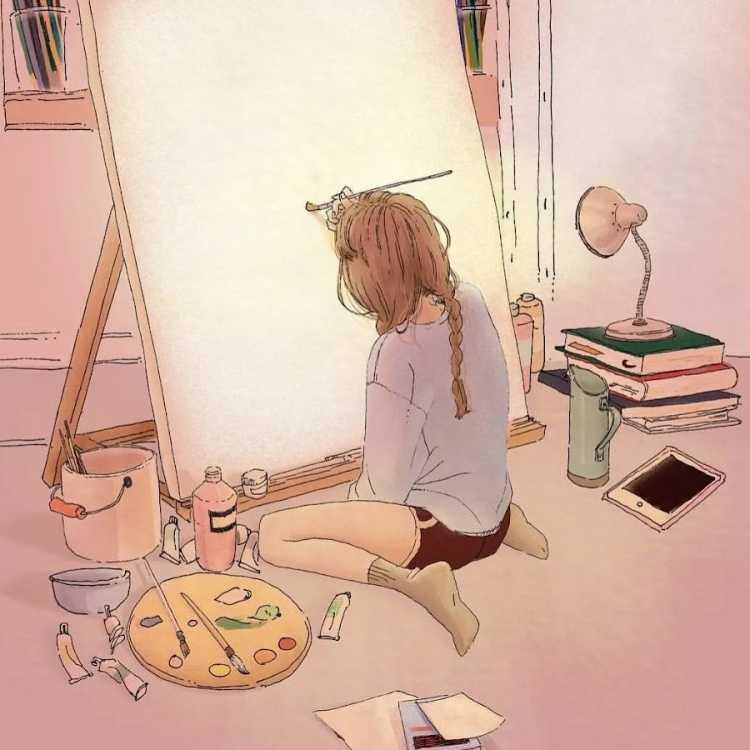 Уставшая девушка рисунок