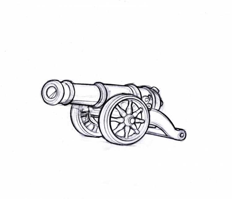 Пушка раскраска для детей