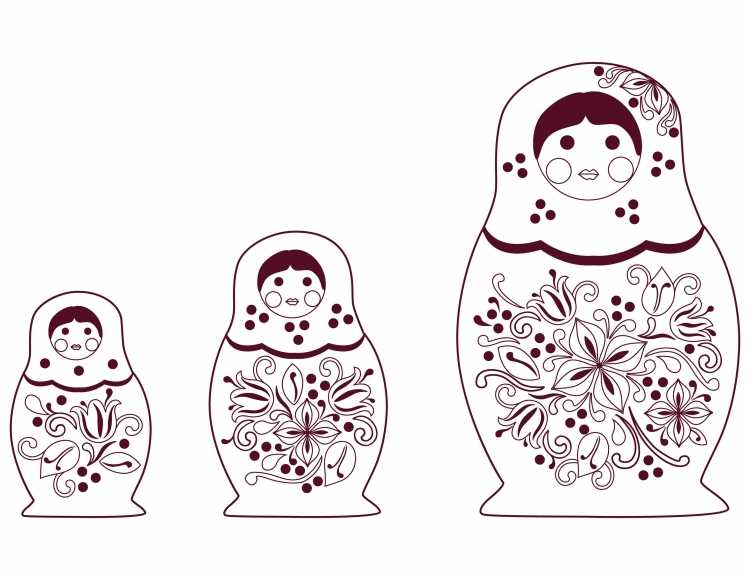 Раскраска Матрешка