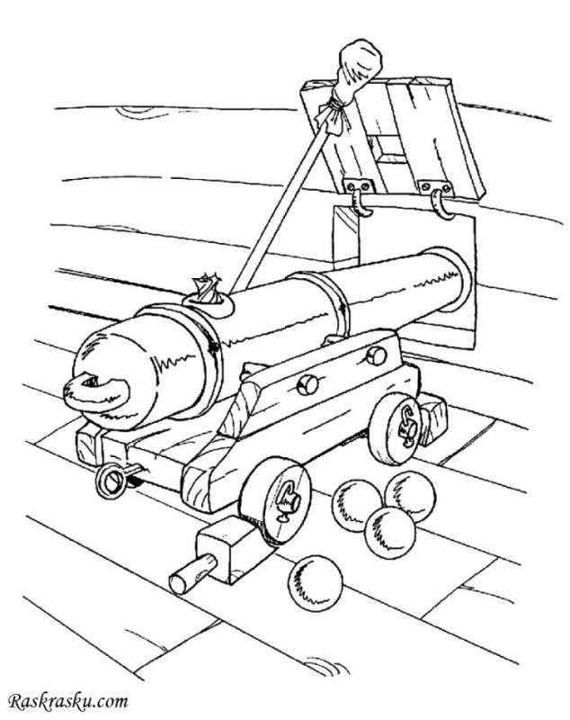 Пушка раскраска