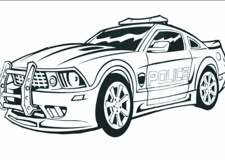 Раскраска машинки полиция