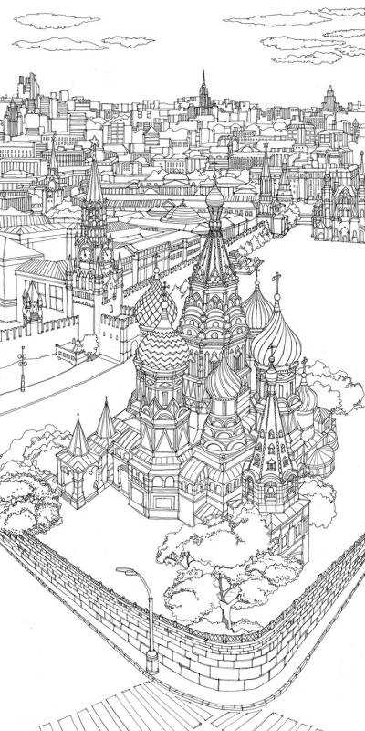 Раскраска Москва для детей