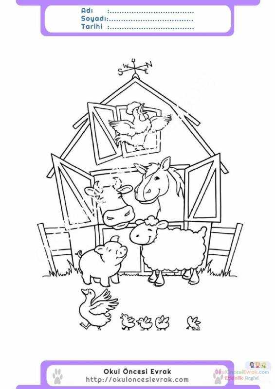 Ферма раскраска для малышей