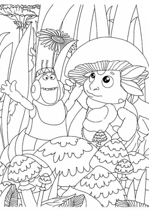 Лунтик раскраска Пупсень