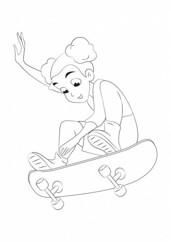 Скейт раскраска