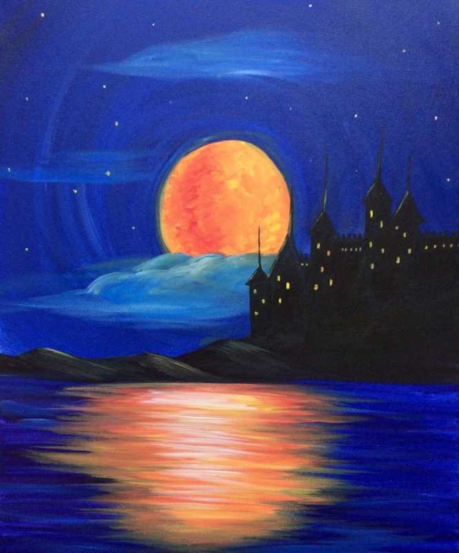 Космический пейзаж гуашью