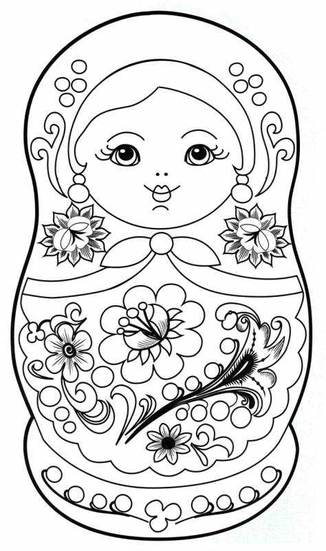 Раскраска Матрешка