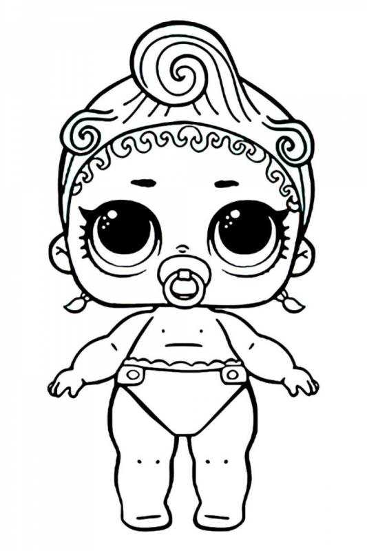 Кукла ЛОЛ раскраска
