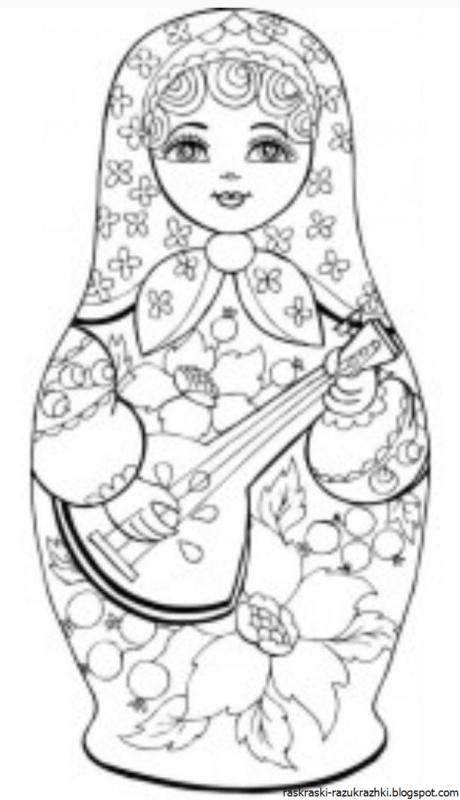 Матрешка Полхов Майдан раскраска