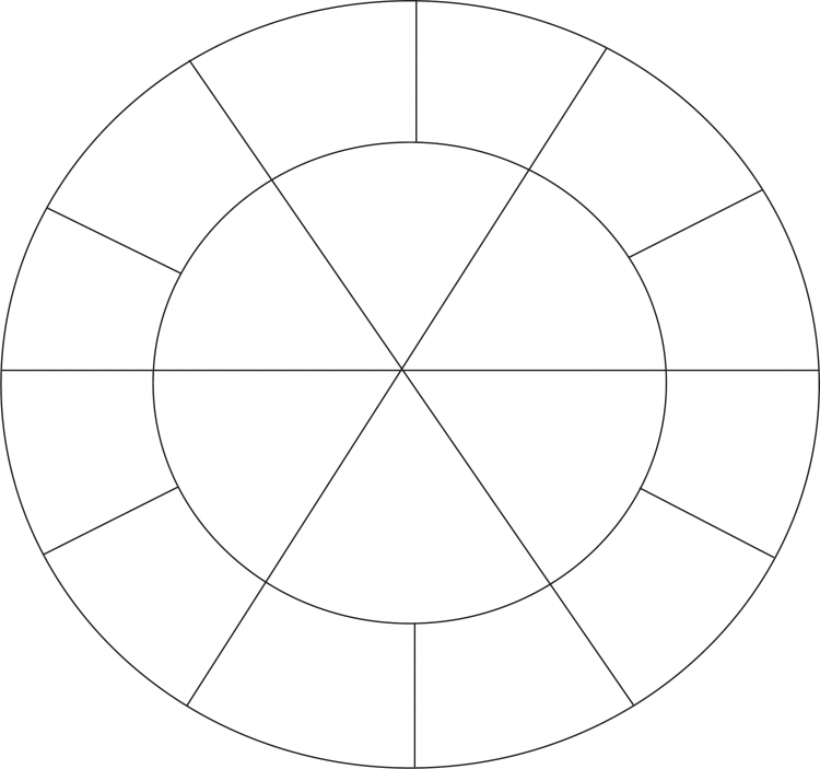 Цветовой круг шаблон для печати
