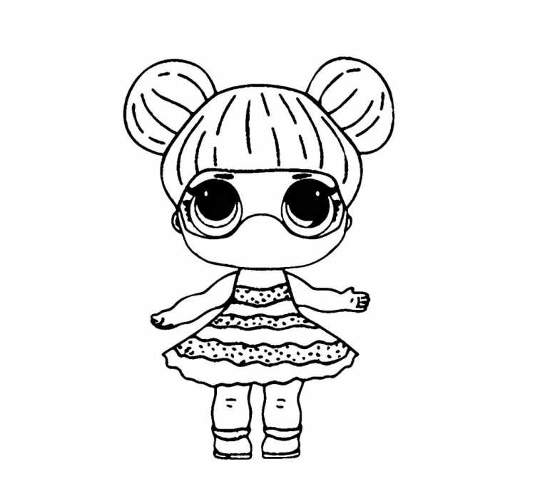 Раскраска кукла ЛОЛ малышка