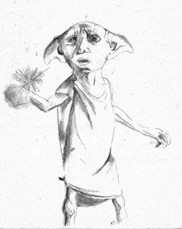 Добби рисунок карандашом