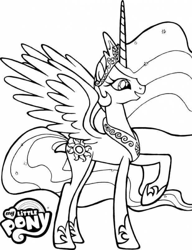 My little Pony Celestia раскраска
