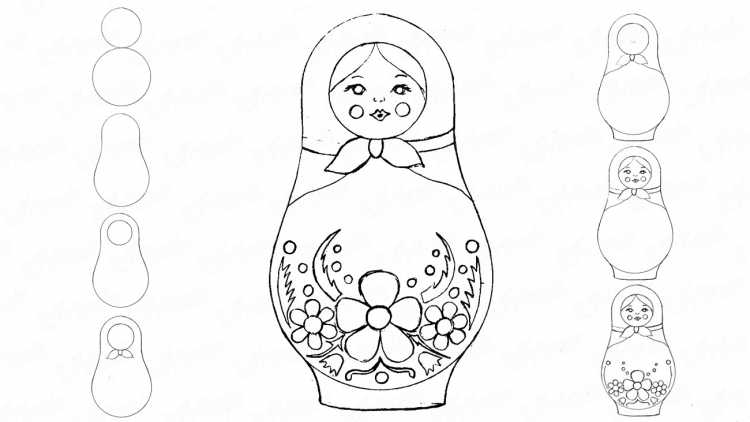 Матрешка для раскрашивания
