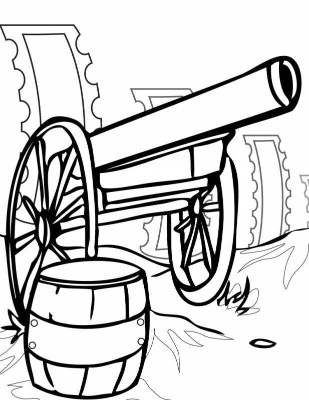 Корабельная пушка гравюра