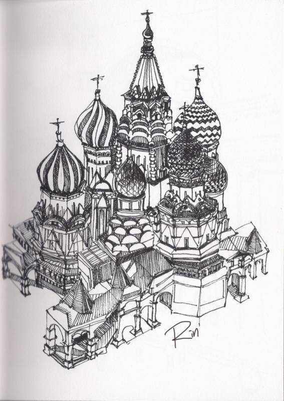 Храм Василия Блаженного набросок