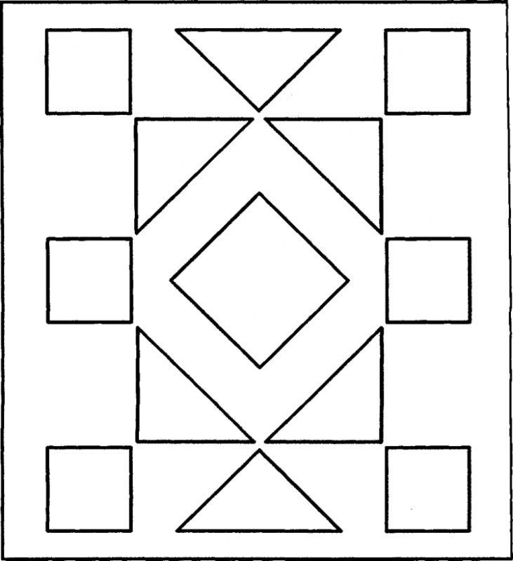 Рисование геометрического орнамента в квадрате