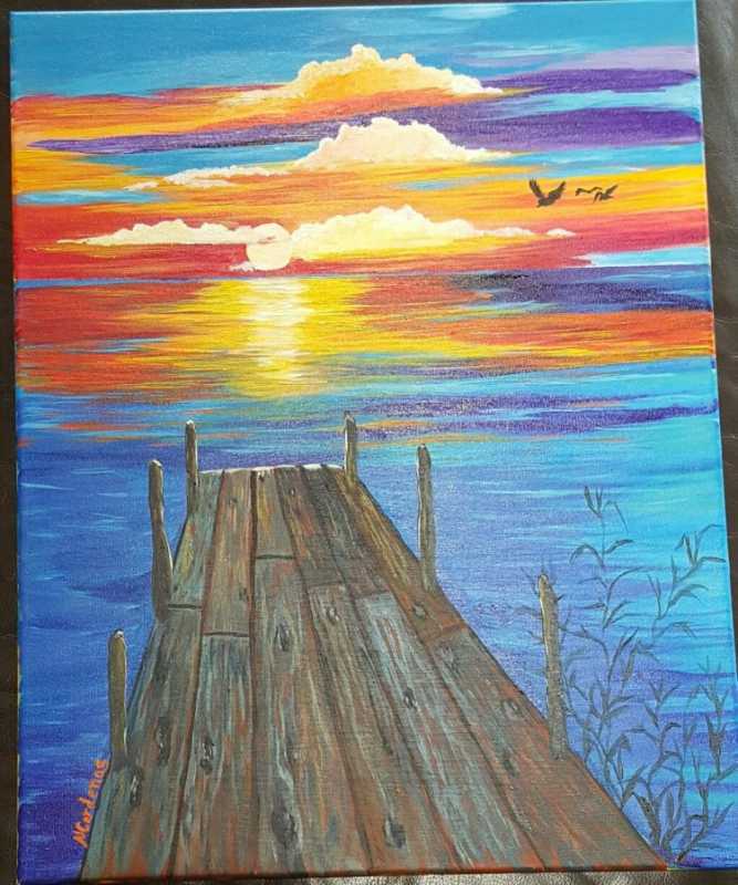 Закат рисунок карандашом