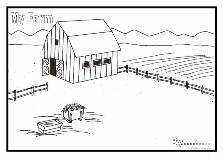 Раскраска деревенского сарая