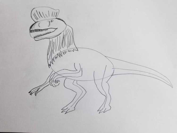 Дилофозавр раскраска