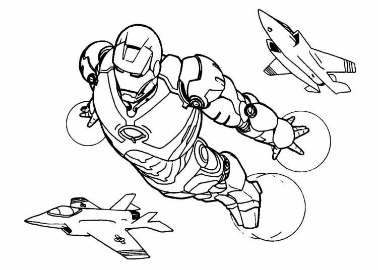 Раскраски для мальчиков Марвел Железный человек