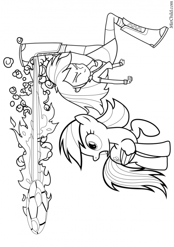 Раскраска Рейнбоу Дэш девочка из Эквестрии