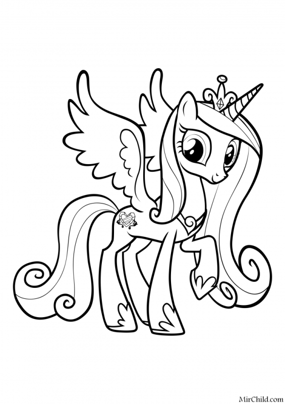 Чёрно белая картинка принцессы Каденс