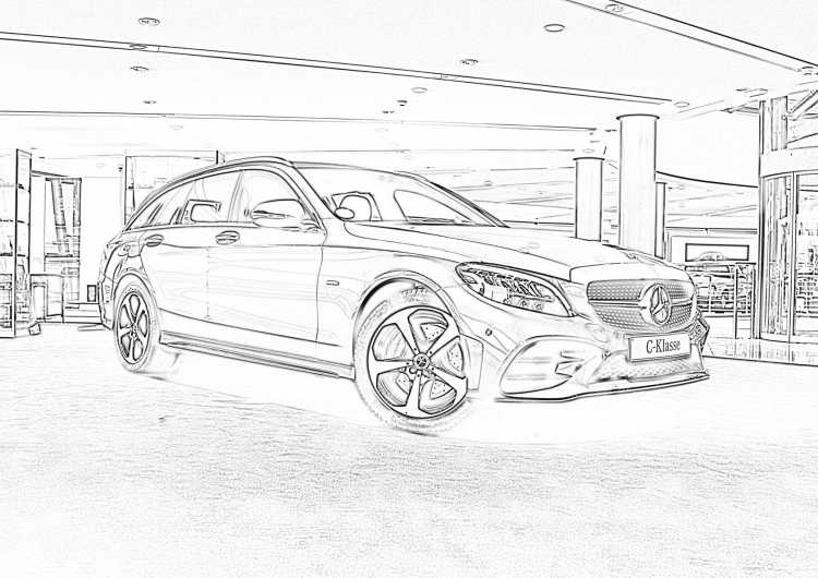 Как нарисовать Мерседес Бенц 221