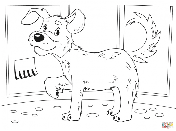 Два щенка раскраска для детей