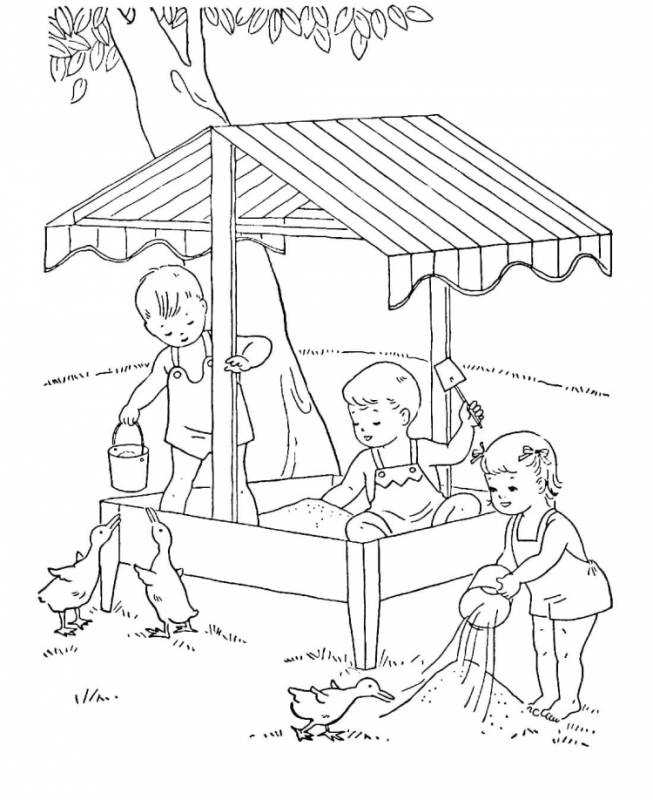 Раскраски на тему детский сад