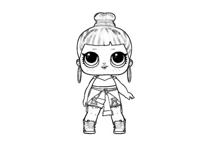 Раскраска кукла ЛОЛ супер Биби