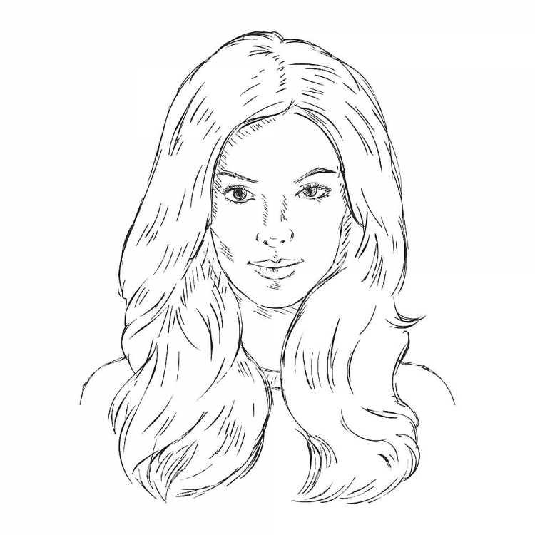 Портрет мамы для раскрашивания для детей