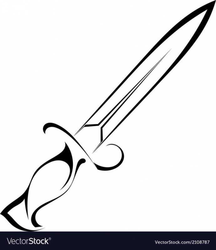 Кинжал черно белый