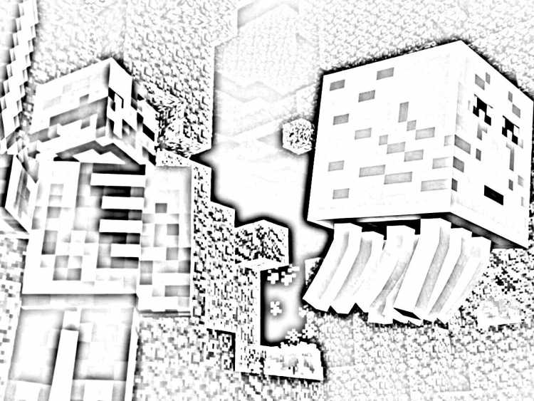 Раскраска майнкрафт шахта