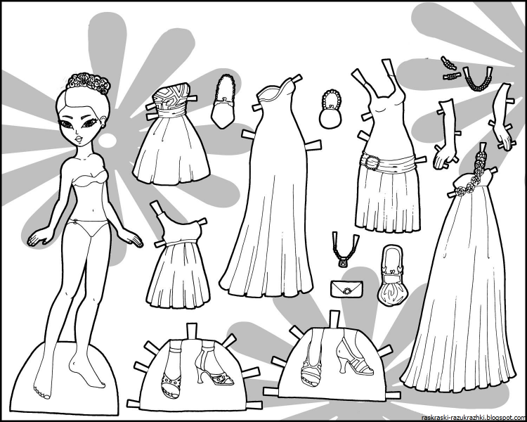 Бумажные куклы Marisole Monday раскраски