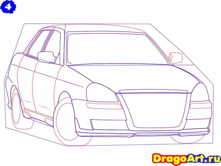 ВАЗ 2106 спереди для срисовки