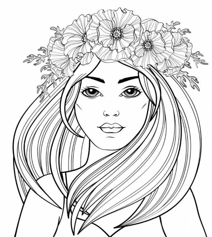 Раскраски прически для девочек