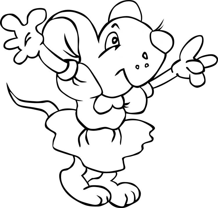 Раскраска мышка