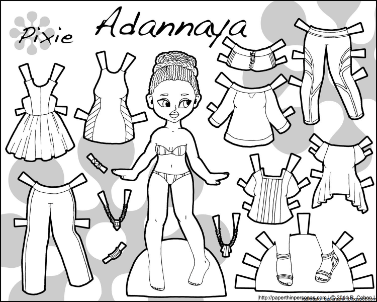 Раскраска кукла с одеждой