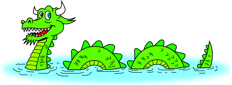 Лохнесское чудовище на прозрачном фоне