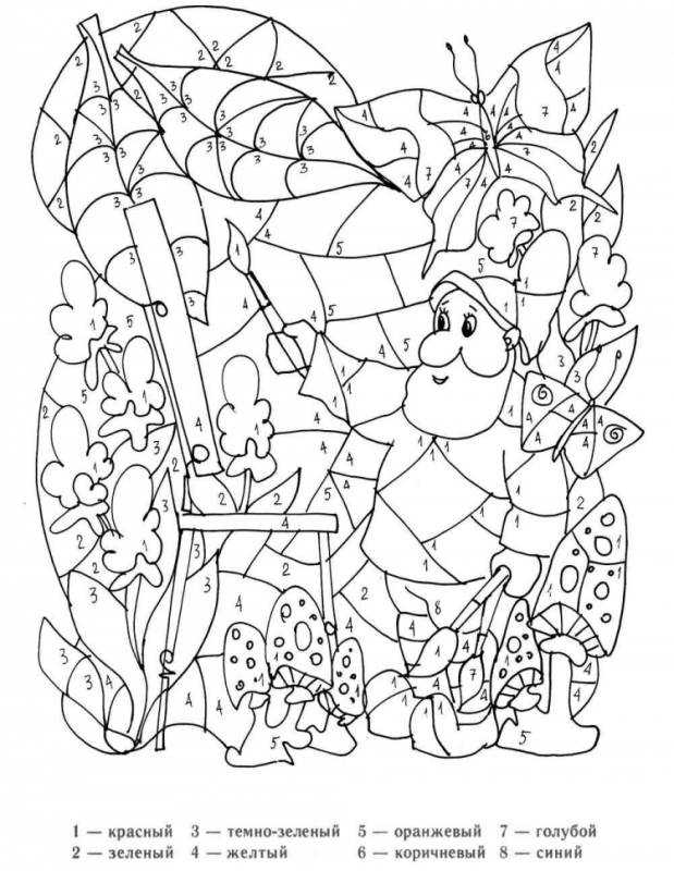 Раскраска по номерам Единорог