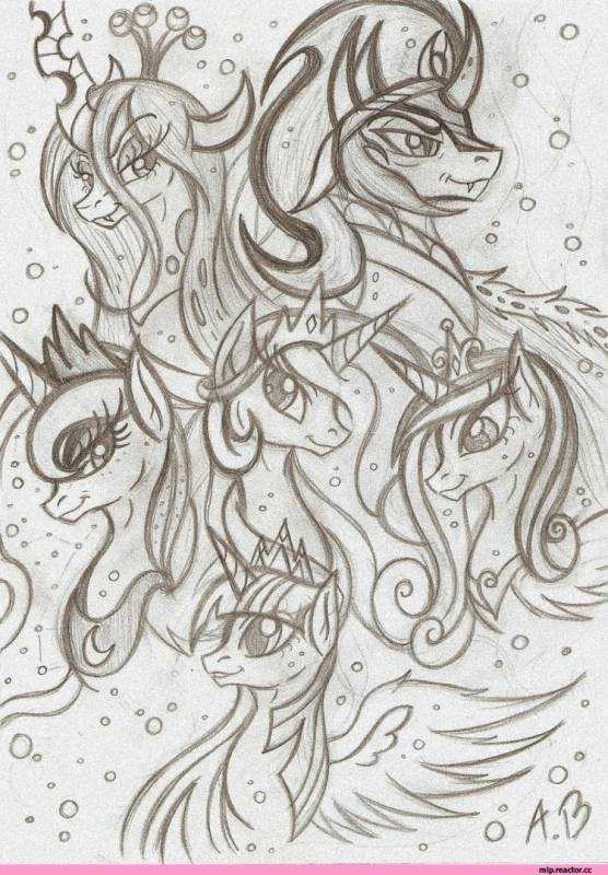 Раскраски пони принцессы Кризалис